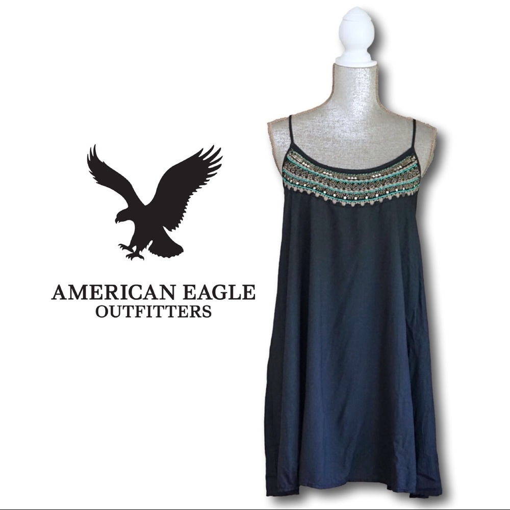 American eagle beaded spaghetti strap slip dress.